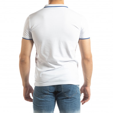 Tricou polo alb pentru bărbați cu logo it150419-60 3