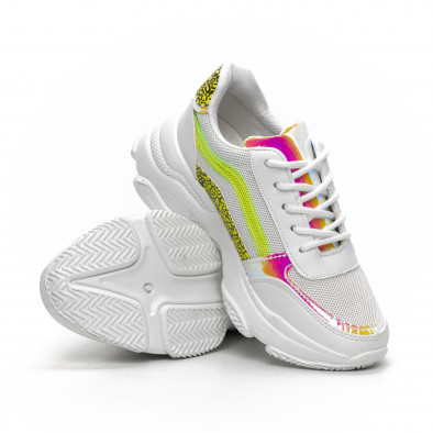 Pantofi sport Chunky de dama cu părți neon it240419-61 4