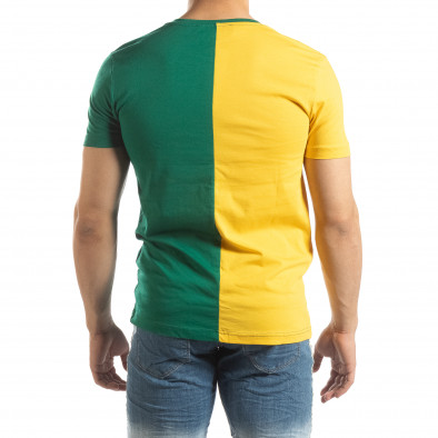 Tricou de bărbați în verde și galben cu imprimeu it150419-58 3