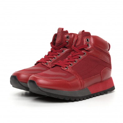 Pantofi sport înalți roșii pentru bărbați it130819-25 3