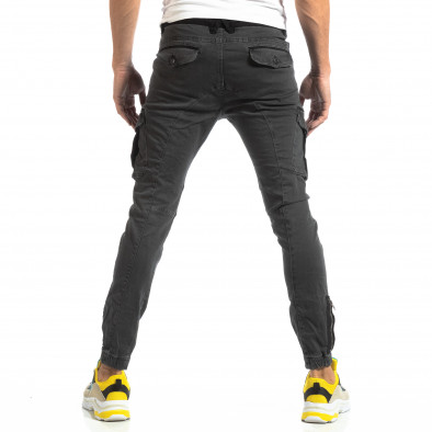 Pantaloni cargo pentru bărbați gri cu accente negre it261018-32 4
