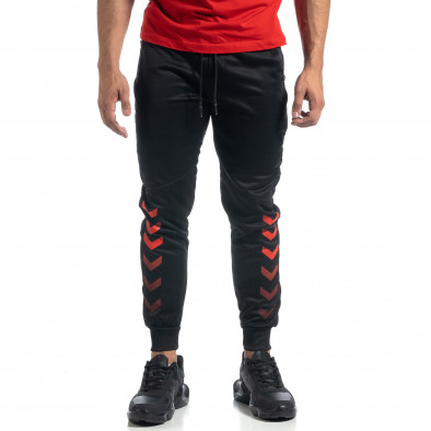 Jogger de bărbați negru cu accente roșii it041019-6 3