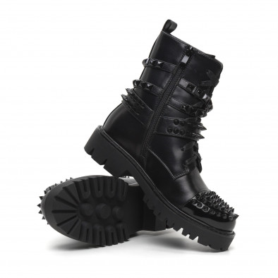 Botine de dama negre cu piele lustruită it260919-891 4