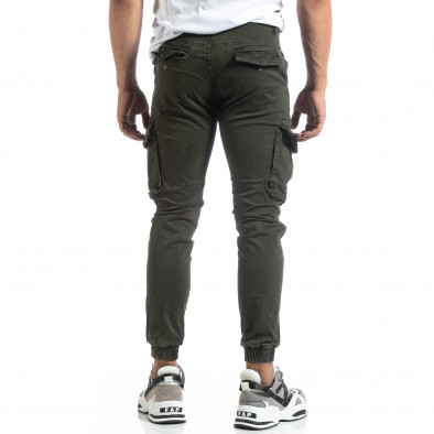 Pantaloni cargo verzi de bărbați cu manșete elastice it170819-20 4