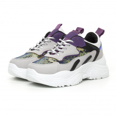 Pantofi sport de dama Chunky cu accente violet it130819-58 3