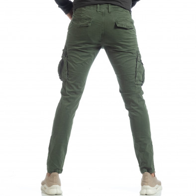 Pantaloni de bărbați verzi cu buzunare cargo it040219-39 4