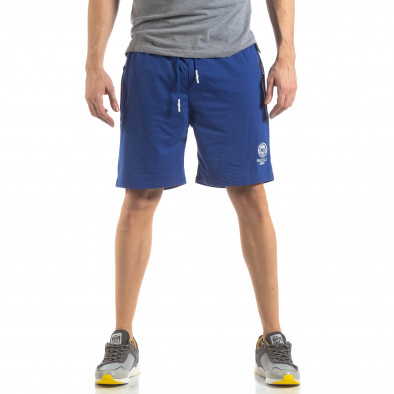 Pantaloni sport scurți în albastru deschis pentru bărbați it210319-70 3