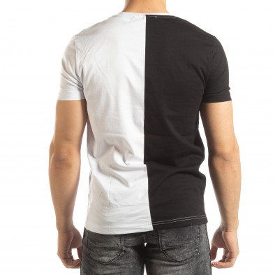 Tricou de bărbați în negru și alb cu imprimeu it150419-57 3