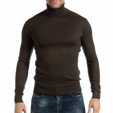 Pulover verde pentru bărbați din tricot fin cu guler rulat  it261018-108 2