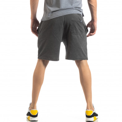 Pantaloni sport scurți de bărbați gri cu efect decolorat it210319-64 3