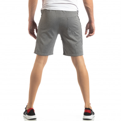 Pantaloni sport scurți gri cu benzi de bărbați it210319-61 4