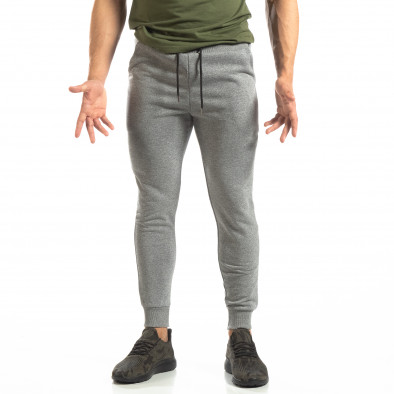 Pantaloni de trening de bărbați Basic gri din bumbac  it150419-33 3