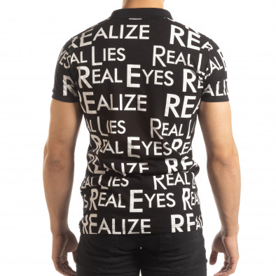Tricou polo de bărbați negru cu inscripții it150419-62 3