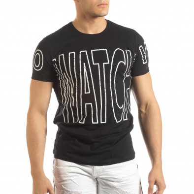 Tricou pentru bărbați negru Watch it150419-101 2