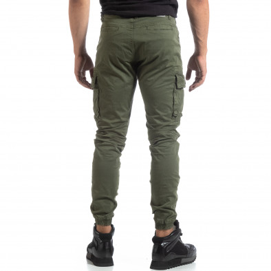 Pantaloni verzi de bărbați cu buzunare cargo it170819-4 4