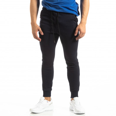 Pantaloni de trening de bărbați Basic bleumarin din bumbac  it150419-35 3