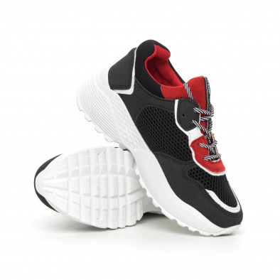 Pantofi sport ușori pentru dama roșu și negru it130819-61 4