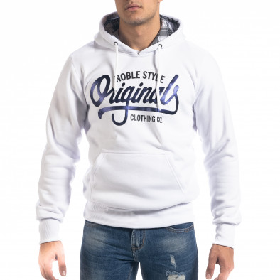 Hanorac hoodie de bărbați alb Originals it071119-63 2