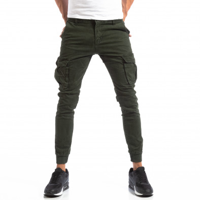 Pantaloni Cargo Jogger în verde pentru bărbați it250918-4 4