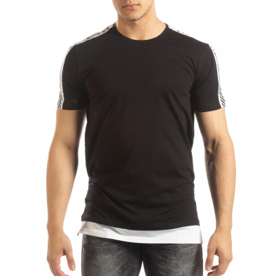 Tricou de bărbați negru cu margine albă it150419-83 3