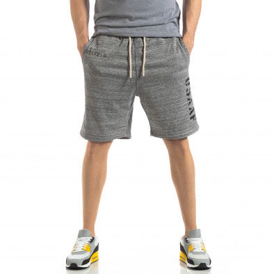 Pantaloni sport scurți de bărbați în melanj gri it210319-62 2
