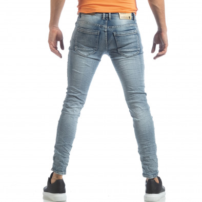 Washed Slim Jeans albaștri pentru bărbați it040219-13 4