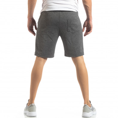 Pantaloni sport scurți gri cu accent argintiu pentru bărbați it210319-68 4