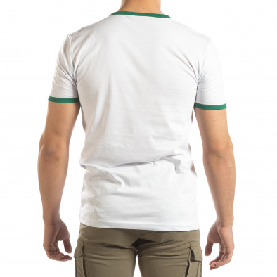 Tricou pentru bărbați alb cu dungi colorate it150419-59 3