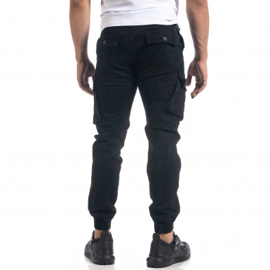 Pantaloni de bărbați negri cu buzunare cargo it071119-23 4