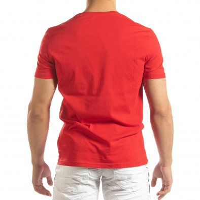 Tricou roșu pentru bărbați cu aplicații din cauciuc it150419-70 4