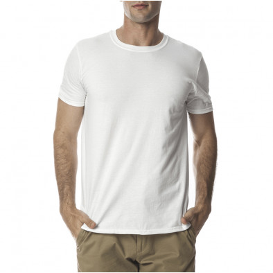 Tricou Basic de bărbați alb din bumbac tmn060120-2 2