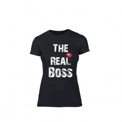 Tricou de dama The Real Boss negru, mărimea M TMNLPF140M 2