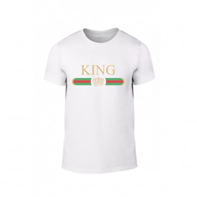 Tricou pentru barbati Fashion King Queen alb, mărimea L TMNLPM244L 2