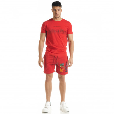 Set sportiv roșu pentru bărbați cu imprimeu tr080520-65 3