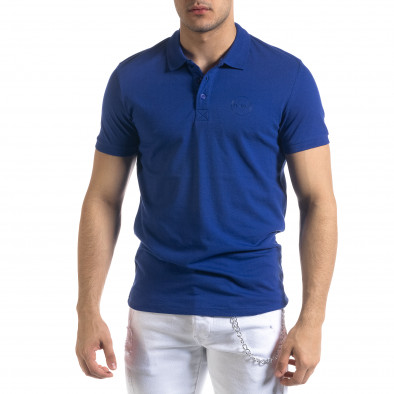 Tricou cu guler bărbați Clang albastru tr110320-75 2