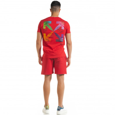 Set sportiv roșu pentru bărbați cu imprimeu tr080520-65 4