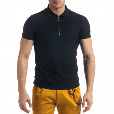 Tricou cu guler bărbați Lagos negru tr110320-22 2