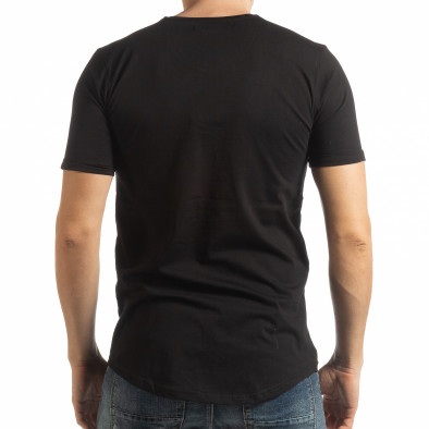 Tricou pentru bărbați negru cu inscripție tsf190219-16 3