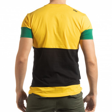 Tricou pentru bărbați Move multicolor cu galben tsf190219-44 3