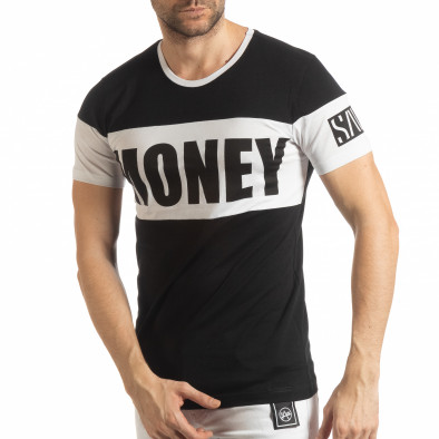 Tricou negru Money pentru bărbați tsf190219-42 2