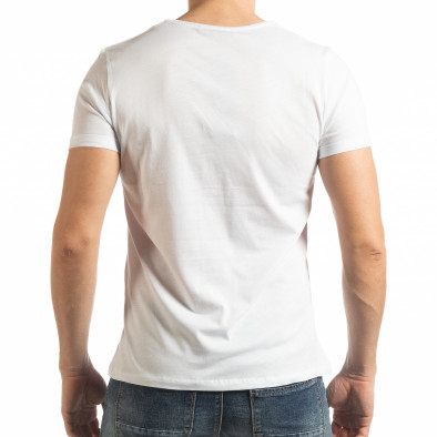 Tricou alb de bărbați cu imprimeu  tsf190219-8 3