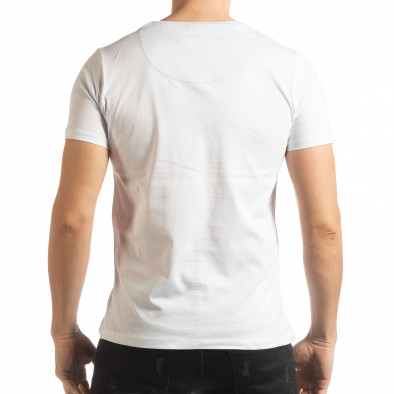Tricou pentru bărbați alb în stil Patchwork  tsf190219-57 3