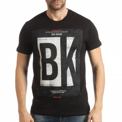 Tricou negru BK pentru bărbați tsf190219-72 2