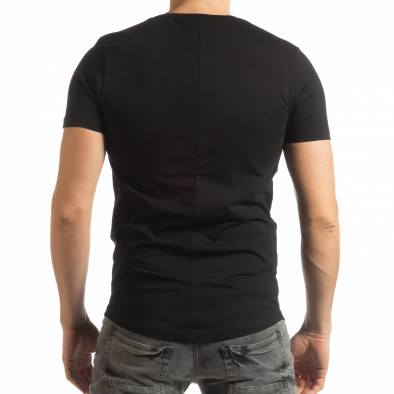 Tricou negru Basic pentru bărbați tsf190219-49 3