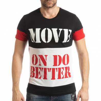 Tricou pentru bărbați Move multicolor cu negru tsf190219-46 2
