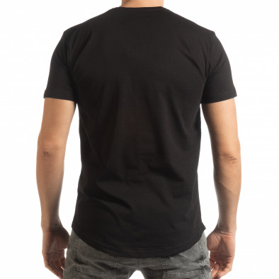 Tricou pentru bărbați negru cu craniu de cauciuc tsf190219-22 3