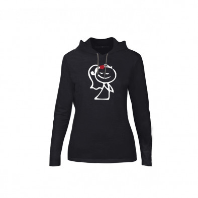 Hanorac de dama Love Gift negru, Mărime M TMNCPF172M 2