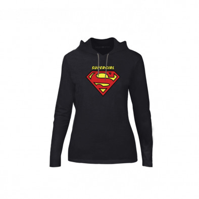Hanorac de dama Superman & Supergirl negru, Mărime S TMNCPF041S 2