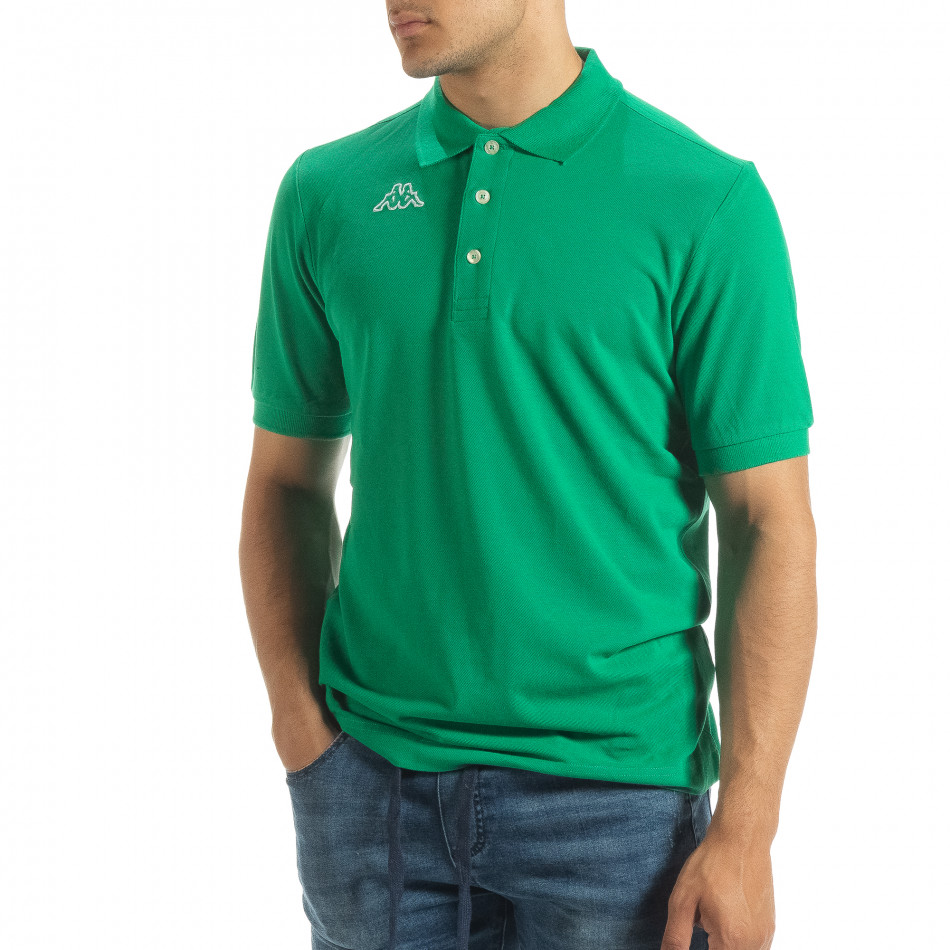 Polo shirt verde de bărbați Kappa regular fit it120619-23