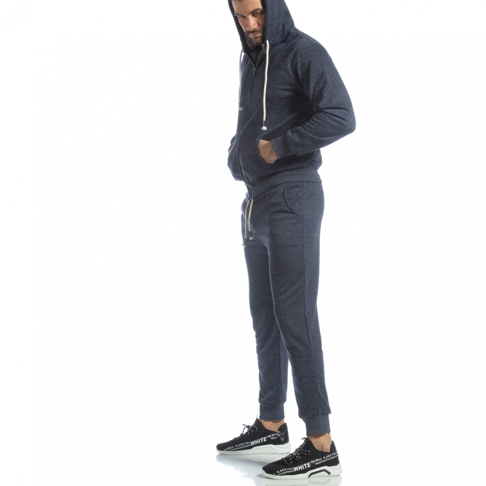 Set sportiv în melanj albastru pentru bărbați ss-M5100-K7360